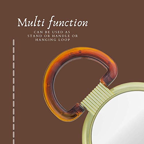Scarlet Line Professional Series Extra Large Size Round Double Sided Magnifying Makeup Mirror with Handle for Men and Women, 27X18.5X1.5 cm - Image 3