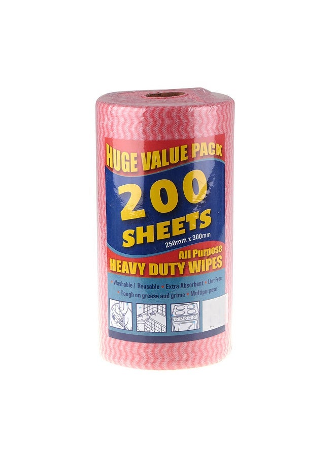 Hope Reusable Heavy Duty Wipes, All Purpose Cleaning Wipes, 250 x 300mm, Pack of 200 Sheets for General Cleaning, Wiping, Spill Control and Everyday Household or Workplace Use and Routine Maintenance Tasks - Image 1