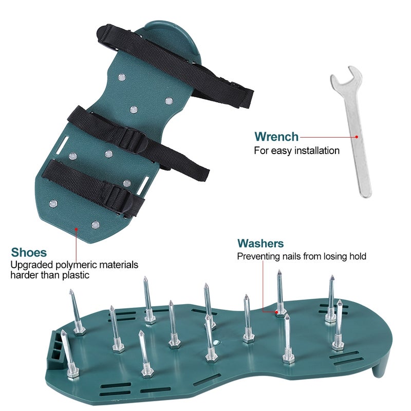 1 Pair of Lawn Aerator Sandals Soil Loosening Aerator Spiked Shoes Gardening Tool(3 Straps) - Image 3