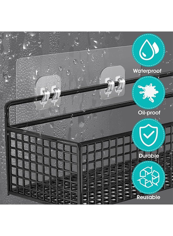 6 Pack Adhesive Shower Hooks, Strong Adhesive Sticker Hooks for Corner Shower Caddy Bathroom Shelf Basket Soap Dish Hanging Hooks Kitchen Accessories No Drilling - Image 4