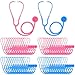 Leitee 50 Pcs Kids Stethoscope Real Working Stethoscope for School Role Play Doctor Nurse Cosplay AccessoryPinkBlue - Image 2