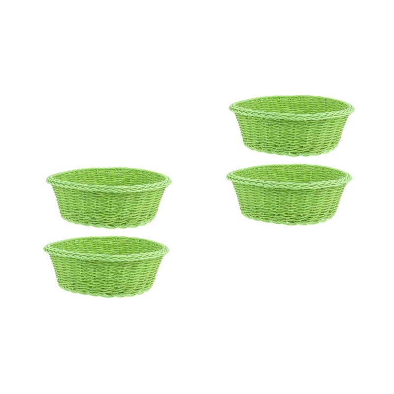 4 Pcs Hand-woven Storage Basket Fruit Snack Basket Food Serving Basket - Image 1