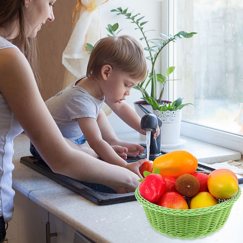 4 Pcs Hand-woven Storage Basket Fruit Snack Basket Food Serving Basket - Image 3