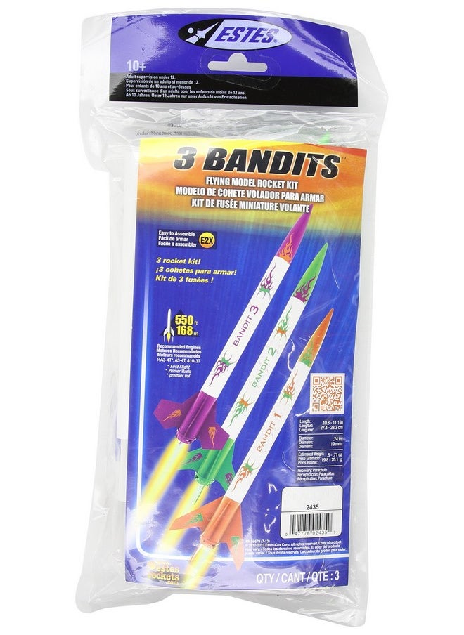Estes Estes 3 Bandits Model Rocket Kit, Multi color, Pack of 1  - Image 1