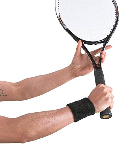 Gmefvr Sports Wrist Band Black and White Sweatband for Tennis Badminton Cycling Basketball Cricket - Image 4