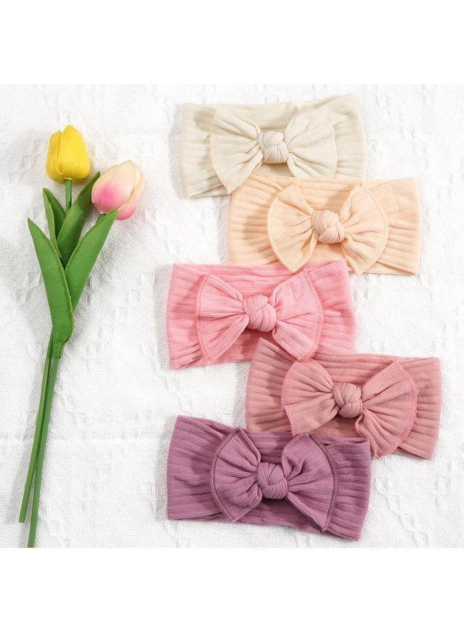 CELLOT CÉLLOT 10 Colors Super Stretchy Soft Knot Baby Girl Headbands with Hair Bows Nylon Head Wrap For Newborn Baby Girls Infants Toddlers Kids - Image 4