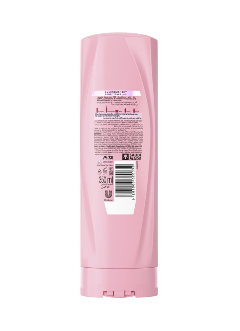 Sunsilk Luminous 100 Moisturizes And Smoothens Hair Conditioner For 5X More Shine 350ml - Image 2