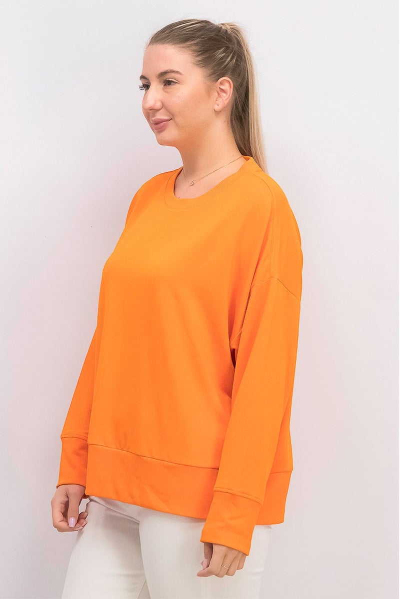 Tchibo سويت شيرت نسائي بأكمام طويلة وياقة دائرية، برتقالي - Image 4