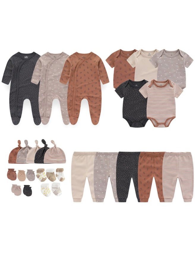 MAMIMAKA Newborn Layette Gift Set 27-Piece Baby Girl Clothes Bodysuits, Pants Essentials and Accessories 0-6Months, Baby Clothings Set 27-piece 15, 0-3 Months - Image 1