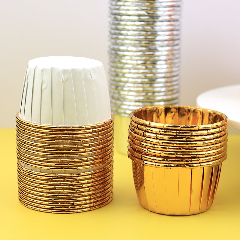 Large Maffin Cup Roll-Up Cupcake Cups Golden Silver Cake Cups Maffin Baking Maffin Cup - Image 3