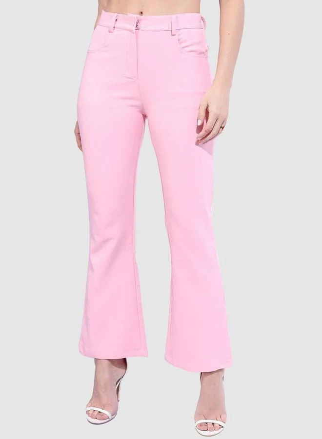 Freehand Freehand Women Pink Bootcut Fit Solid Pants