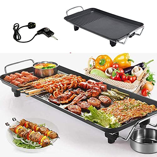 Mugath Teppanyaki Grill Tawa Pans Electric Grill Korean BBQ Grill Camping Grill, Table Top Grill, Hot Plate 48 * 27 double layer non stick electric grill pan - Image 1