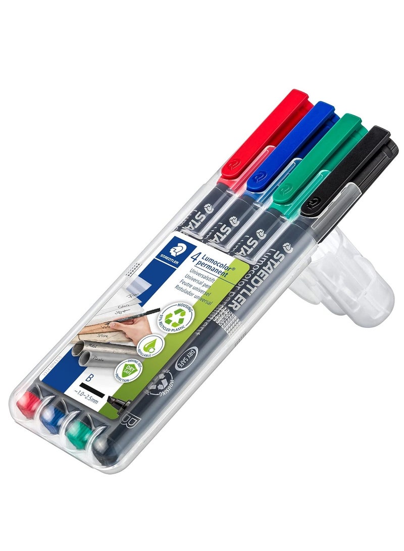 STAEDTLER 4-Piece Lumocolor Permanent Universal Marker Bold Tip Multicolour - Image 3