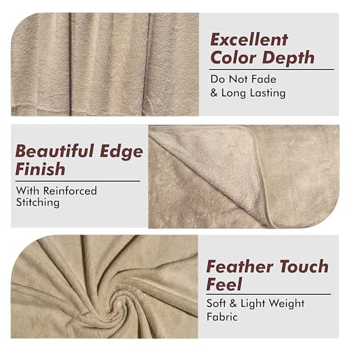 Fezora® Microfiber Bath Towels | (70x140) Extra Soft Plush & Quick Dry High Absorbency with Large Size Towels Ideal for Bathing -1 Piece (Beige) - Image 5