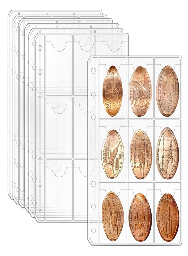 tutata Pressed Penny Album Sleeves, Suitable for A6 Binder, 9 Pocket Penny Holder Sleeves, Pressed Penny Holder for Collectors, 25 Pack - Image 1