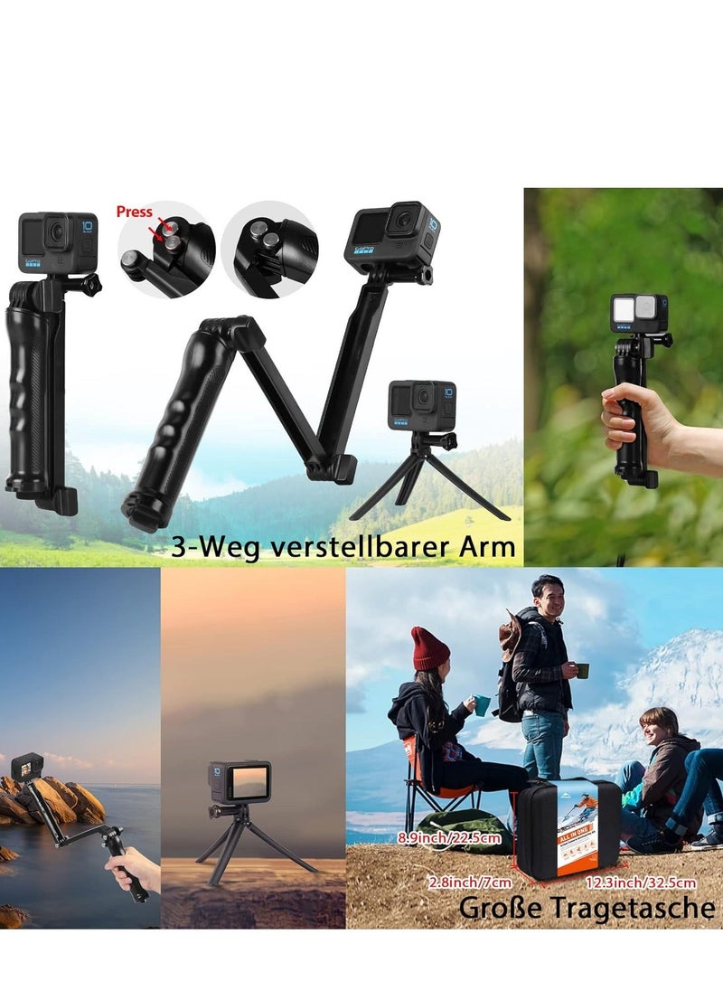 GoPro Accessory Kit GoPro Hero12/11/10/10/9 Action Camera Accessories 61-in-1 Kit with Large Storage Bag - Image 4