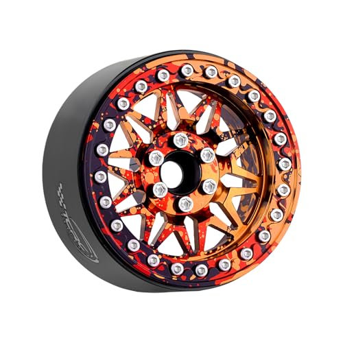 TCRC 4PCS Splash Anodizing Aluminum 22 Inch Beadlock Wheels Hubs for Axial SCX10 Wraith RR10 YETI TRX4 VS410 Redcat Gen8 D90 110 RC Crawler Car Upgrades - Image 1
