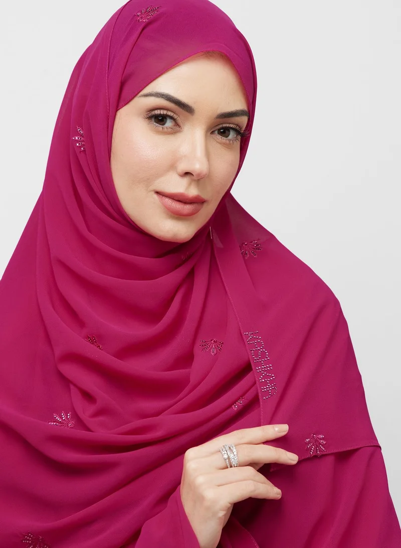 KASHKHA Poly Hijab With Embroidery