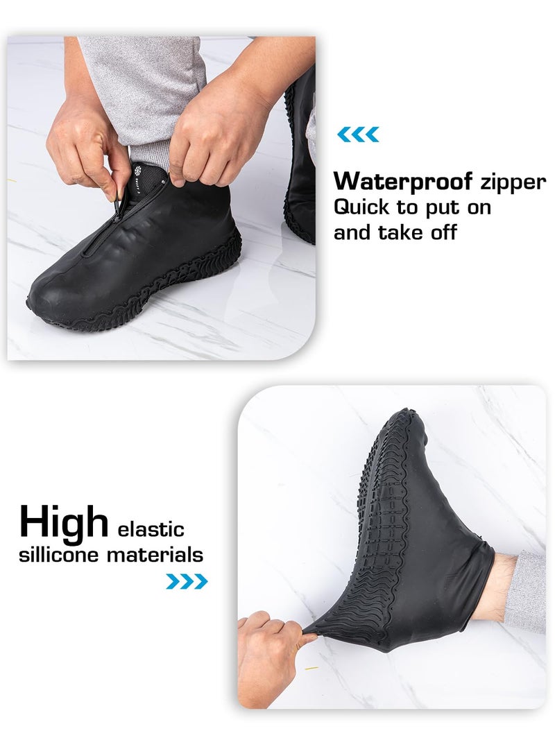 Zbyoujer Waterproof Rain Shoe Covers, Silicone Overshoes with Zipper Non-slip Galoshes for Men and Women - Image 3