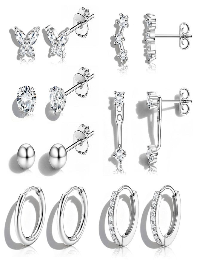 Jstyle Hypoallergenic 14K Gold Plated Stud Hoop Earrings for Women - Surgical Stainless Steel Earrings Trendy Small Hoops Cartilage Earring Stacks Huggie Earring Set for Multiple Piercing Jewelry - Image 1