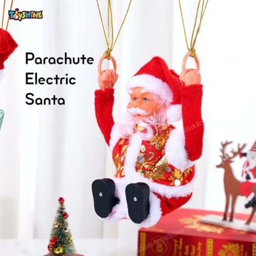 Toyshine Parachute Santa Electric Cute Cartoon Hanging Tumbling Santa Toys with Music Christmas Decorations for Home Party for Kids - Image 3