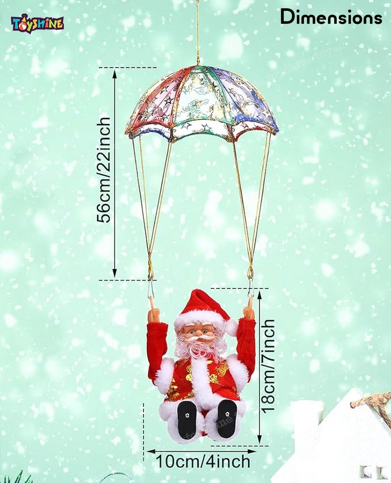 Toyshine Parachute Santa Electric Cute Cartoon Hanging Tumbling Santa Toys with Music Christmas Decorations for Home Party for Kids - Image 5