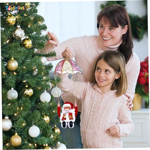 Toyshine Parachute Santa Electric Cute Cartoon Hanging Tumbling Santa Toys with Music Christmas Decorations for Home Party for Kids - Image 4