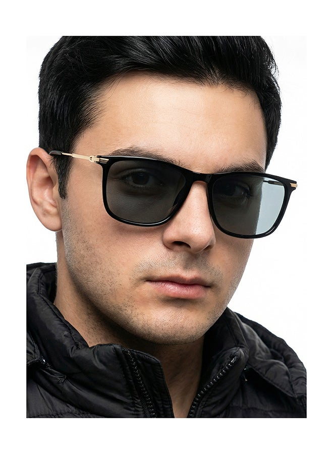 VINCENT CHASE Unisex VINCENT CHASE By Lenskart | Air Full Rim Wayfarer Frame Polarized & UV Protected Sunglasses LA S13159 - 54mm - Black - Image 3