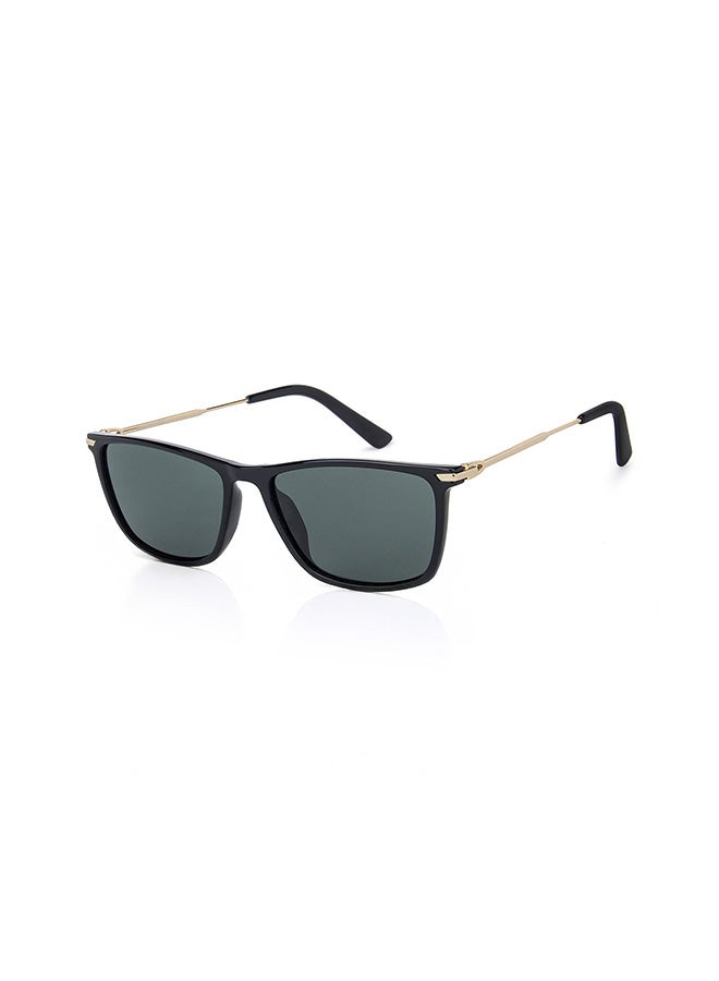 VINCENT CHASE Unisex VINCENT CHASE By Lenskart | Air Full Rim Wayfarer Frame Polarized & UV Protected Sunglasses LA S13159 - 54mm - Black - Image 1