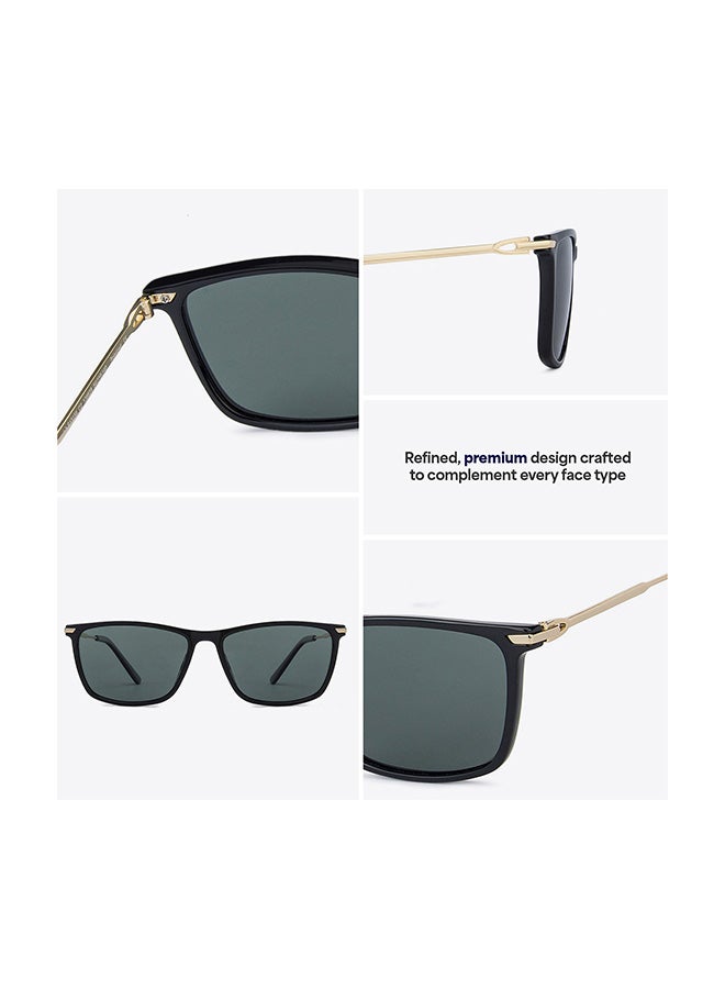 VINCENT CHASE Unisex VINCENT CHASE By Lenskart | Air Full Rim Wayfarer Frame Polarized & UV Protected Sunglasses LA S13159 - 54mm - Black - Image 2
