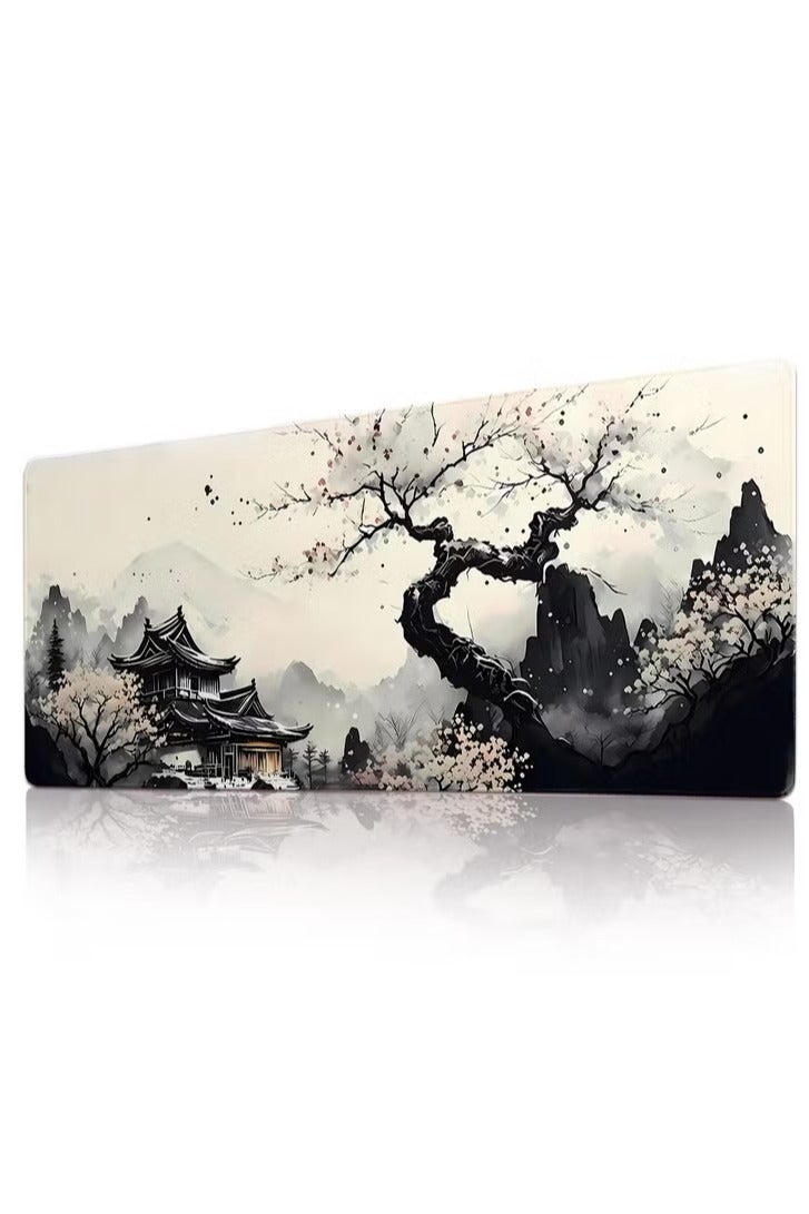 الباندا العملاقة لوحة ماوس ألعاب كبيرة 900 × 400 × 3 مم، حصيرة مكتب كبيرة للوحة المفاتيح وديكور المكتب - رسم بالحبر - Image 1