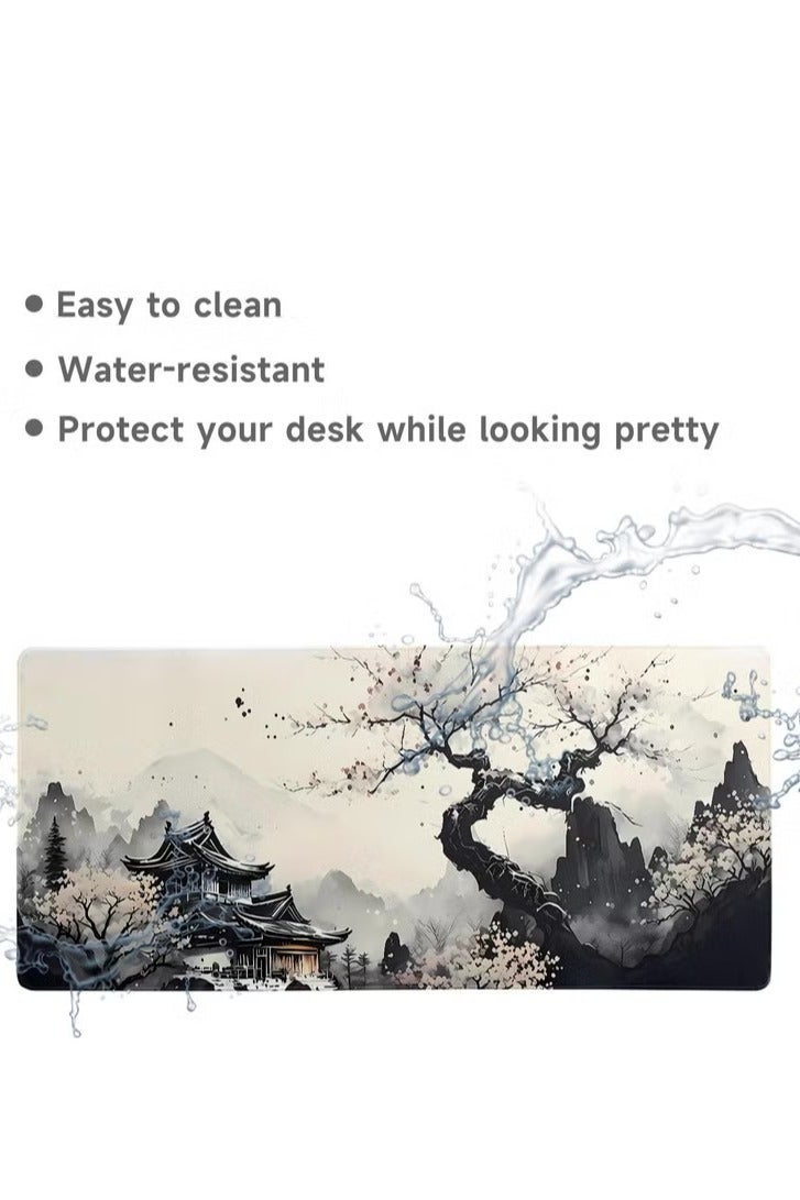 الباندا العملاقة لوحة ماوس ألعاب كبيرة 900 × 400 × 3 مم، حصيرة مكتب كبيرة للوحة المفاتيح وديكور المكتب - رسم بالحبر - Image 3
