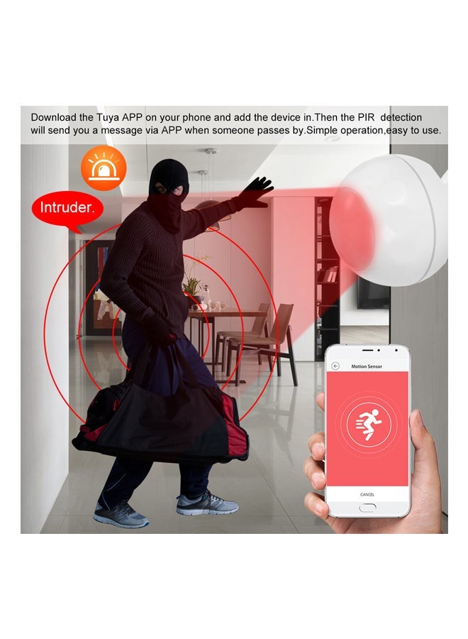 NIBEMINENT Wi-Fi PIR Motion Sensor Detector White 9.6x5x8.7cm  - Image 3