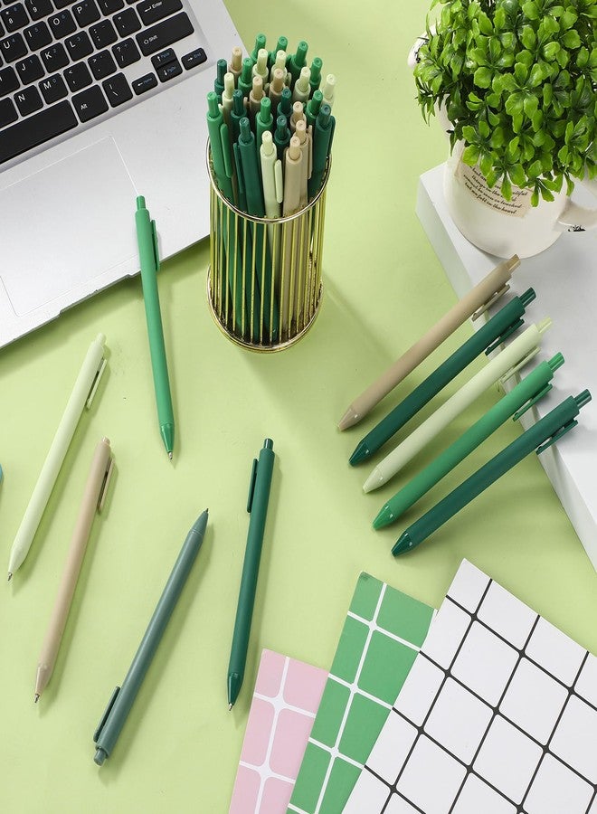 Dinifee 25 Pcs Ballpoint Pens Bulk Retractable Writing 1. 0 mm Black Ink Cute Pens Smooth Writing Color Fancy Gift for Teacher Student Employee Office School Home Baby Shower Supplies (Green Series) - Image 3