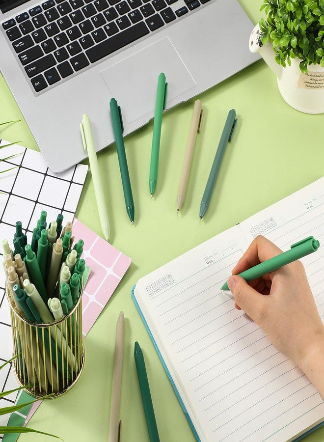 Dinifee 25 Pcs Ballpoint Pens Bulk Retractable Writing 1. 0 mm Black Ink Cute Pens Smooth Writing Color Fancy Gift for Teacher Student Employee Office School Home Baby Shower Supplies (Green Series) - Image 4