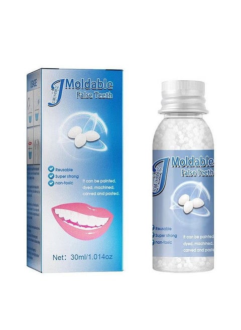 Moldable False Teeth White Particles Reusable Non-toxic Temporarily Fill 30ml