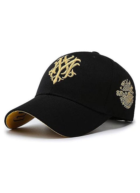 Baseball Cap, Men Simple Outdoor Solid Hats Sports Golf Snapback Adjustable Caps (Black)