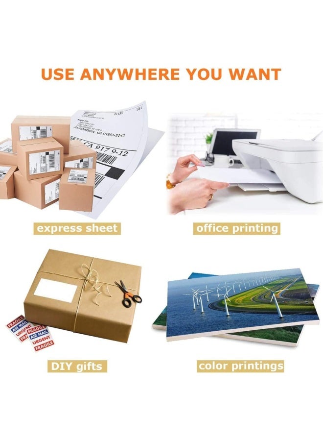 100 Printable Sheets Of A4 Size | Glossy White Sticker Paper Printing Labels - Adhesive Stickers Label For Mailing Address, Photos & Pictures, Stationery Stickers For Trade Mark, Photocopies Children