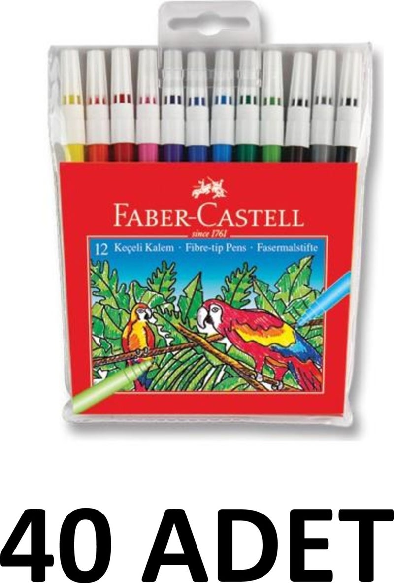 40 Washable Felt Tip Pens 12 PIECES