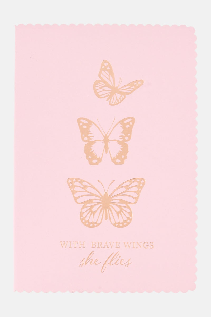 Tahari With Brave Wings She Flies Bind Notebook, Pink  - Image 1