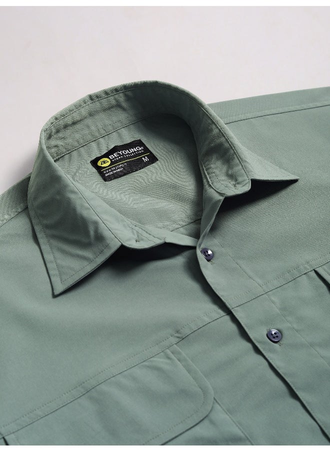 Beyoung Space Grey Baggy Pocketed Shirt  - Image 4