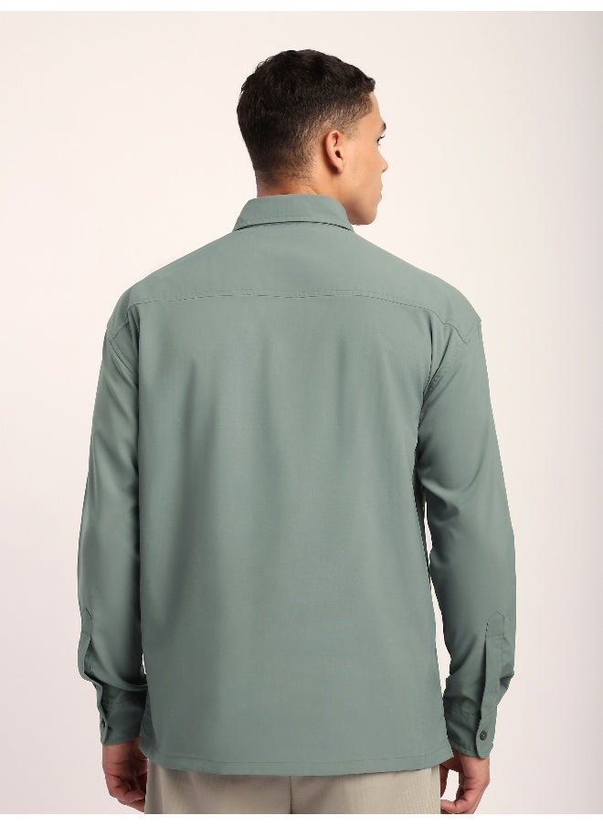 Beyoung Space Grey Baggy Pocketed Shirt  - Image 5