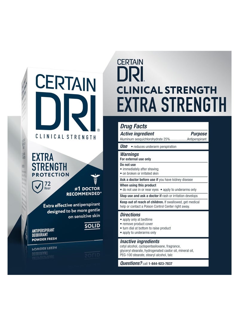 CERTAIN DRI Certain Dri Extra Strength Clinical Antiperspirant Deodorant | Extra Effective Protection Against Excessive Sweating | Gentler on Sensitive Skin | Solid | 1.7 Ounces | Pack of 3  - Image 5