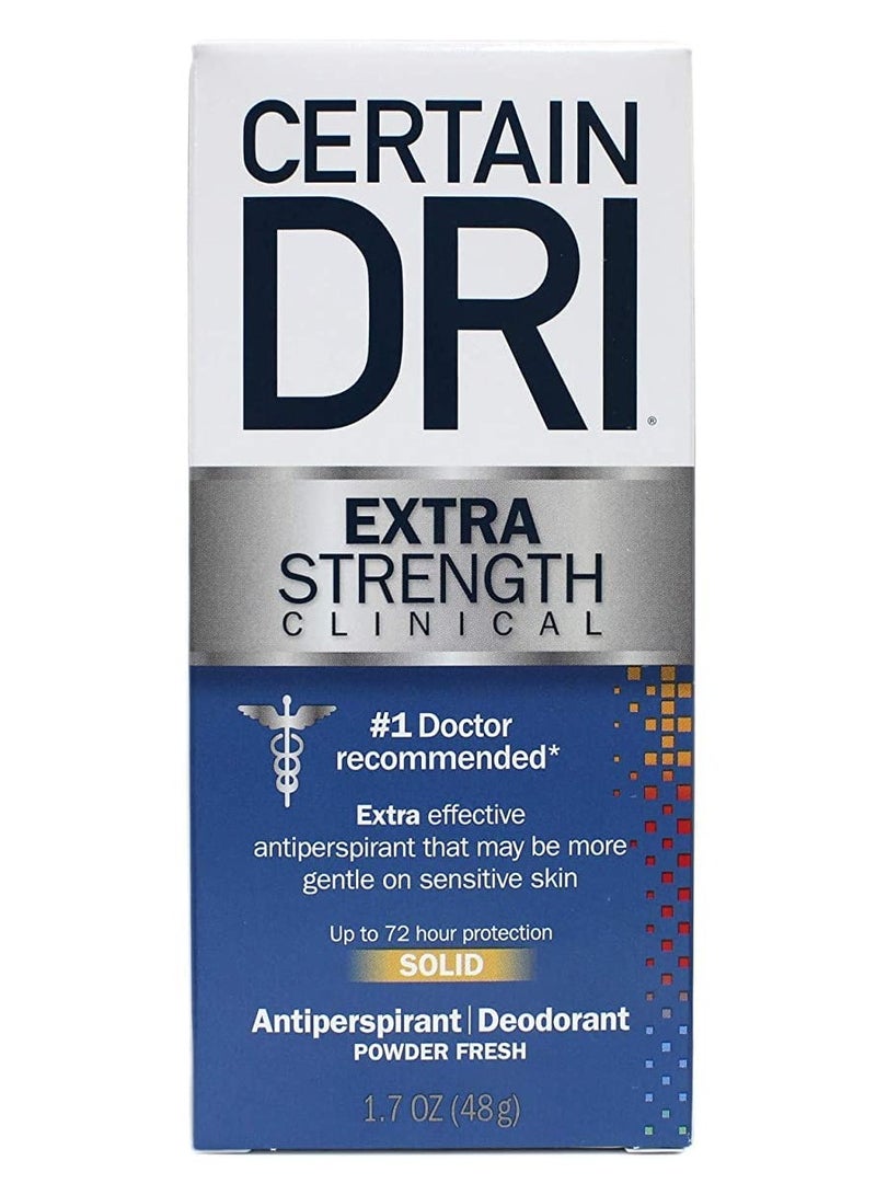 CERTAIN DRI Certain Dri Extra Strength Clinical Antiperspirant Deodorant | Extra Effective Protection Against Excessive Sweating | Gentler on Sensitive Skin | Solid | 1.7 Ounces | Pack of 3  - Image 1