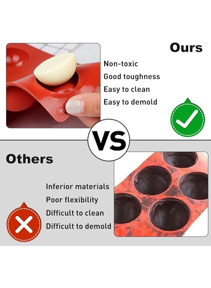 Ubrand MaQue Large 6 Holes Semi Sphere Silicone Mold, Non-Stick Half Sphere Silicone Molds, 6 Holes Silicone Mold for Chocolate, Cake, Jelly, Pudding, Handmade Soap, Desserts, Dome Mousse (2 Pcs)  - Image 3