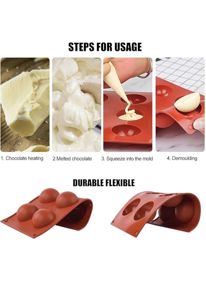 Ubrand MaQue Large 6 Holes Semi Sphere Silicone Mold, Non-Stick Half Sphere Silicone Molds, 6 Holes Silicone Mold for Chocolate, Cake, Jelly, Pudding, Handmade Soap, Desserts, Dome Mousse (2 Pcs)  - Image 5