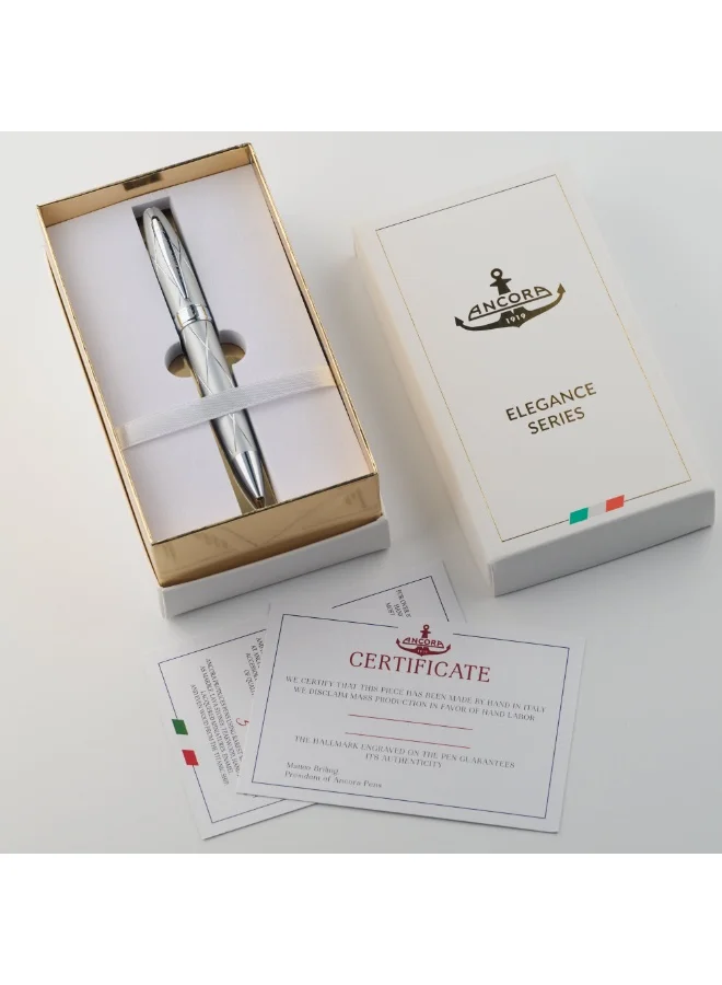 Ancora 1919 Chesterfield Bianco Rollerball Pen – White – Gift Box Included