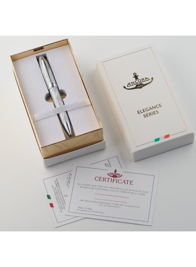 Ancora 1919 Chesterfield Bianco Rollerball Pen – White – Gift Box Included - Image 1