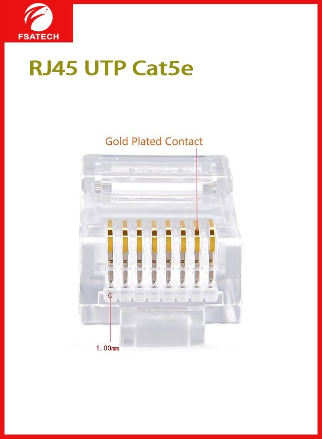 FSATECH 100 قطعة في علبة RJ45 UTP Cat5E 1U موصل 8P8C إيثرنت شبكة Cat5E وحدات شبكة كابل موصل قابس - Image 2