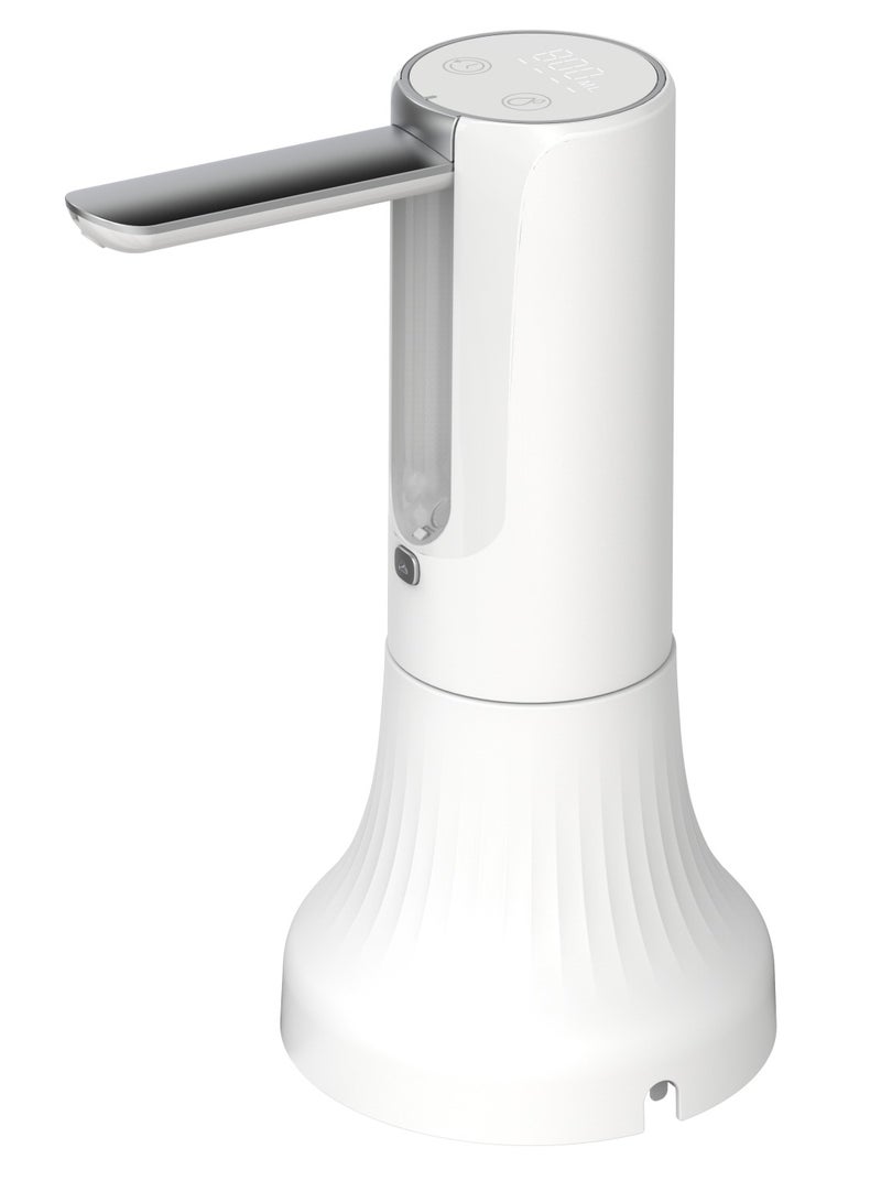 porodo Lifestyle Rechargeable Tabletop & Water Bottle Pump Digital Display and Touch Control-White - Image 5